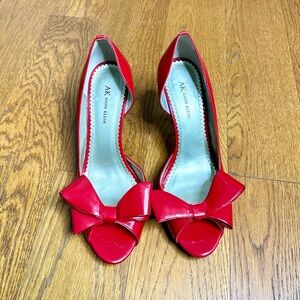 Anne Klein Red Heels with Bow size 11